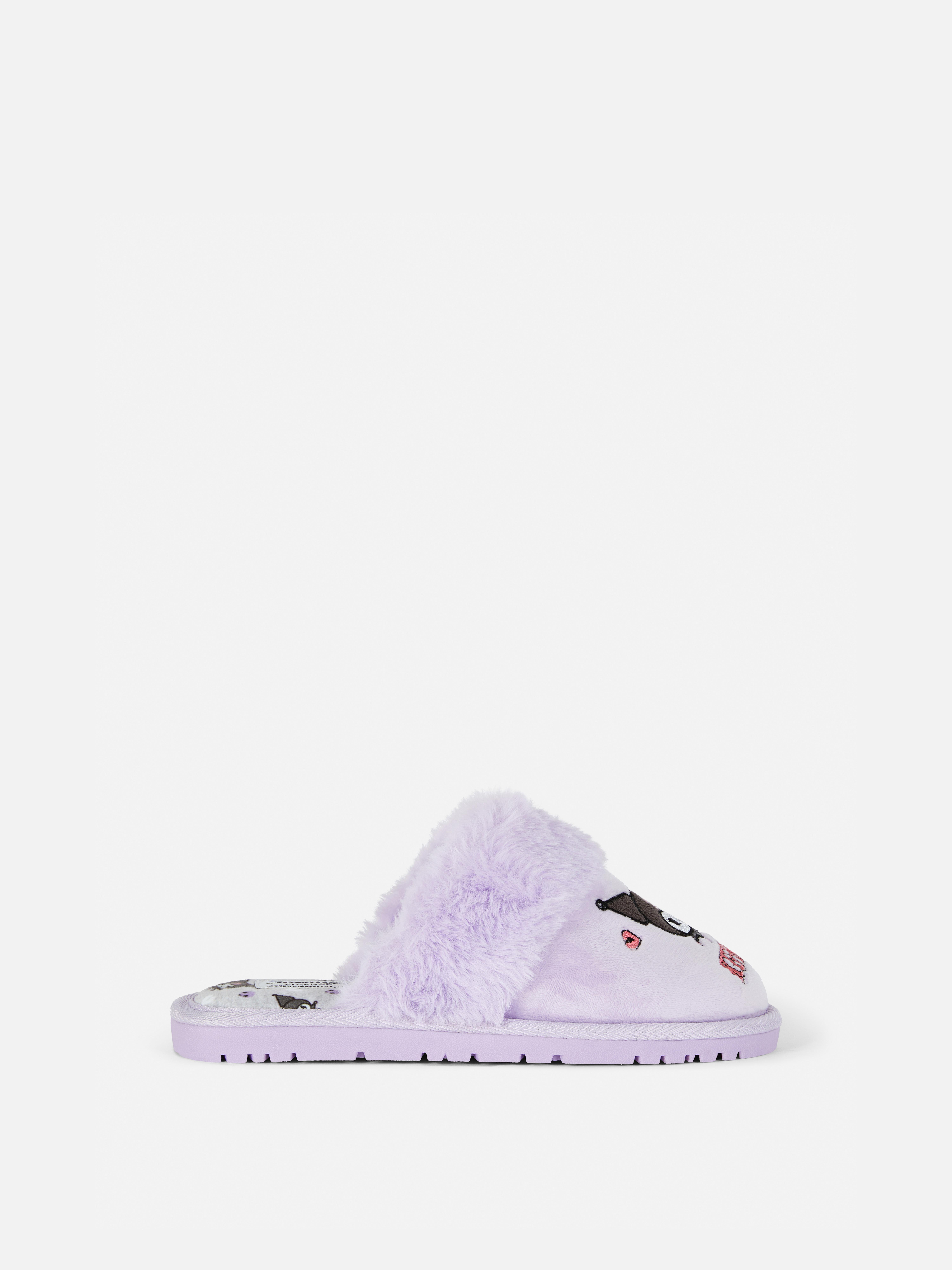 Hello Kitty Kuromi Faux Fur Trim Slippers