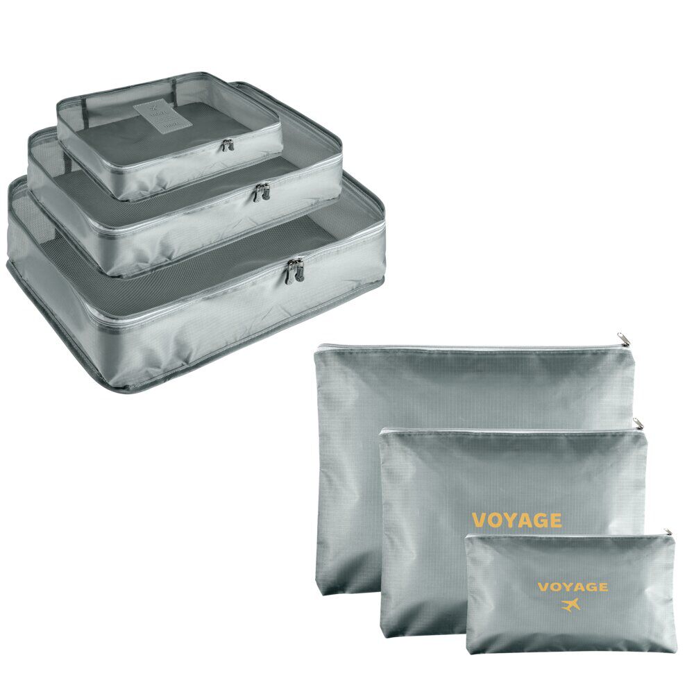Organisateur de voyage x6 polyester gris