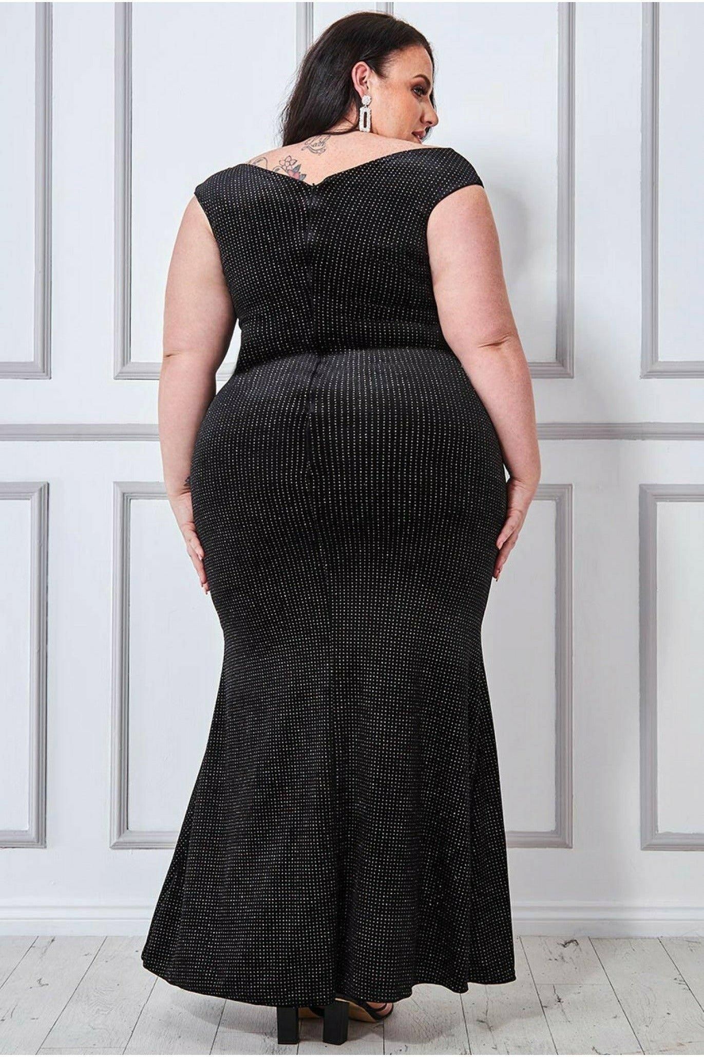 Goddiva Sparkle Off The Shoulder Maxi