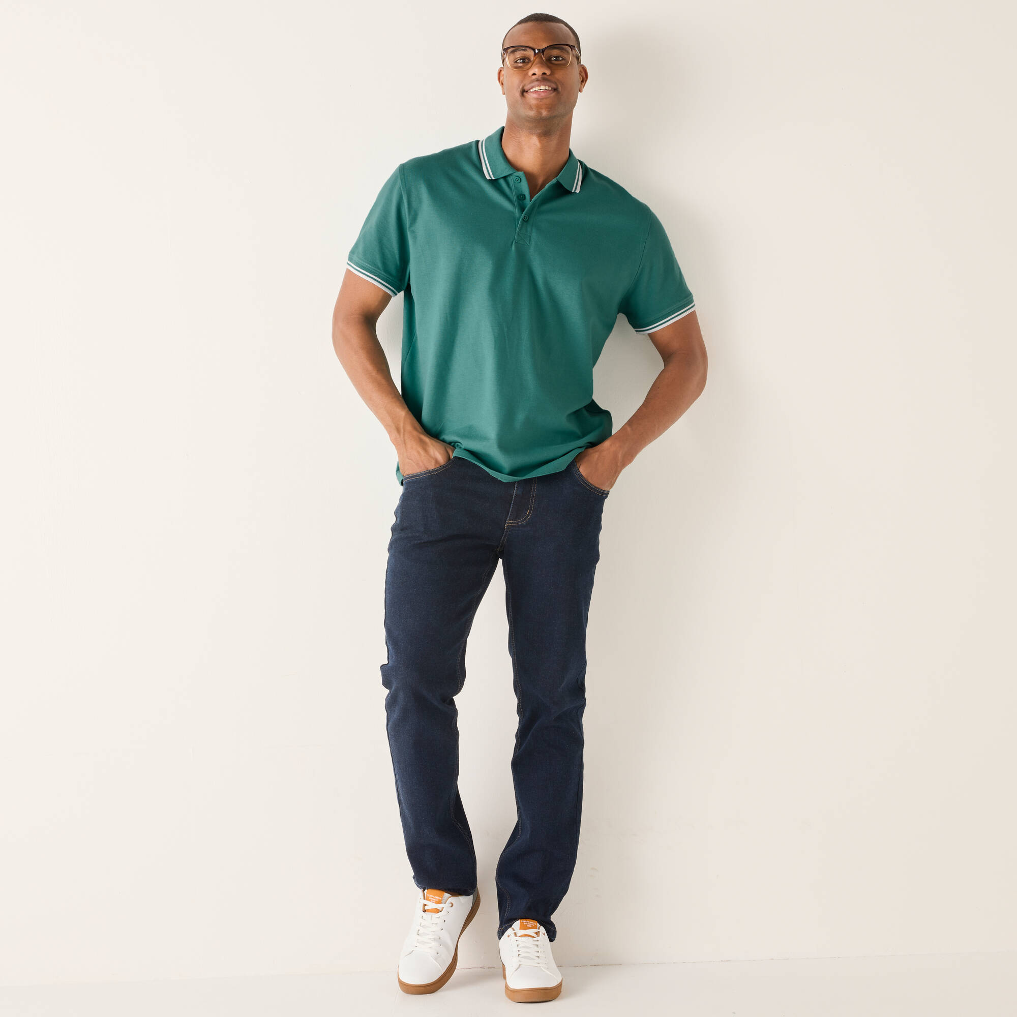 Polo uni maille piquée manches courtes