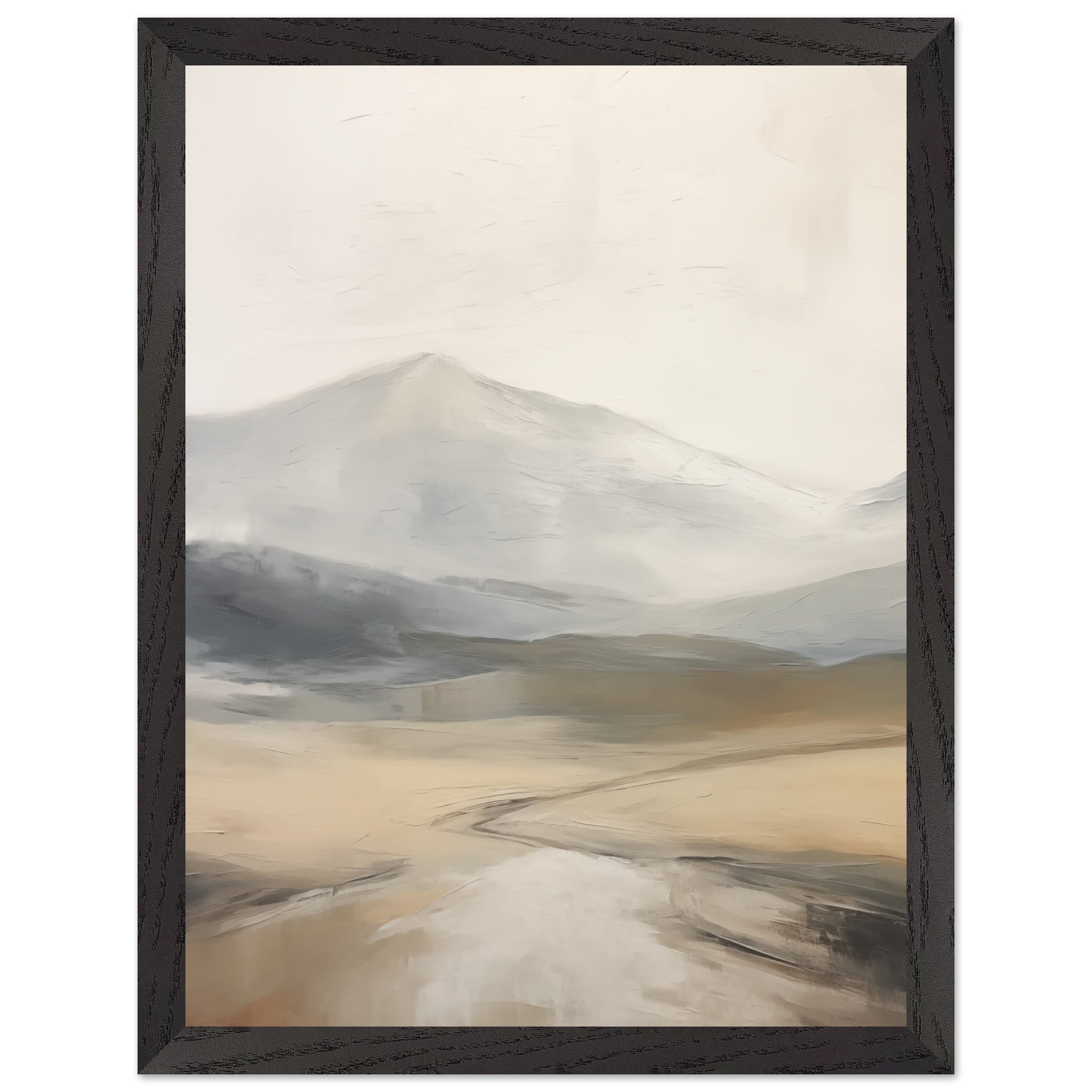 Artfulprints Poster met Lijst Abstract - Fuji path  - 30x40 cm - Taupe