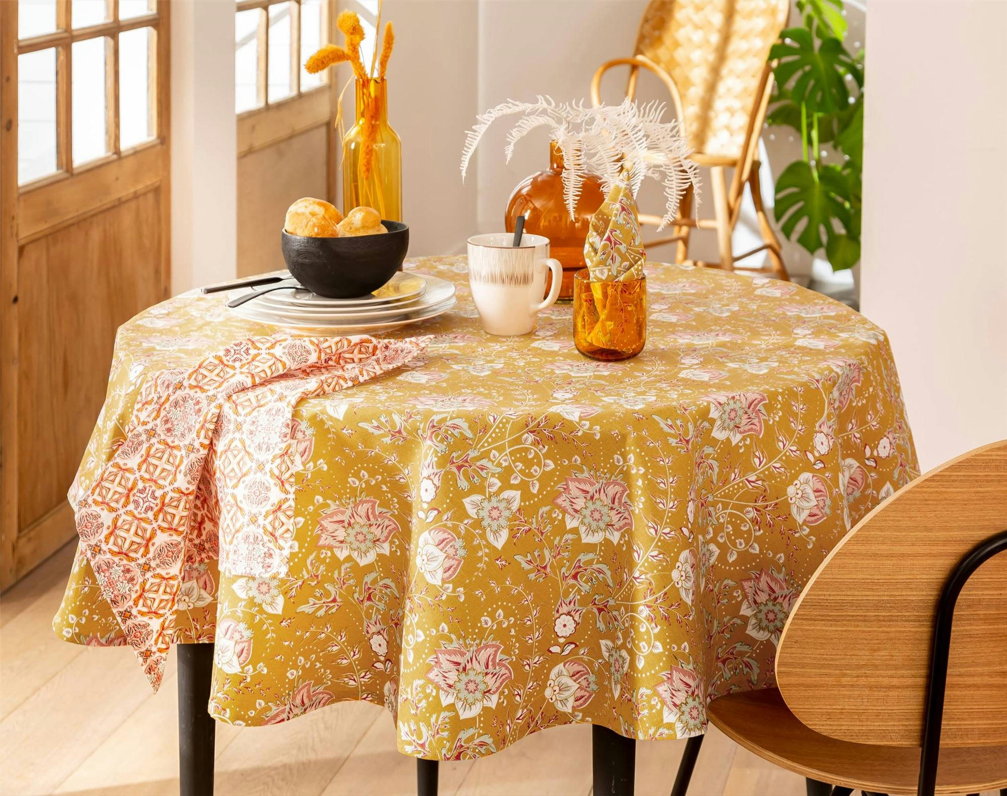 NAPINDIA - Nappe 140x200 multicolore en coton 200 g/m²