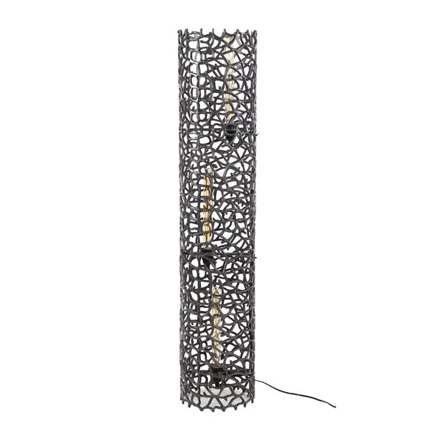 Giga Meubel Vloerlamp Weaver - Zwart Metaal - 3-Lichts - 25x25x122cm