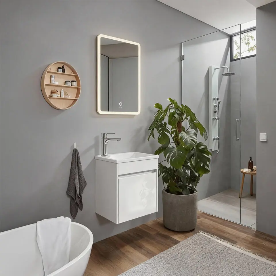 HOME DELUXE Badkamermeubel BORKUM - MDF wit