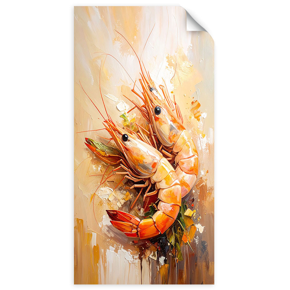 Naklejka na ścianęFeeby Krewetki Owoce morza Sushi 40x80