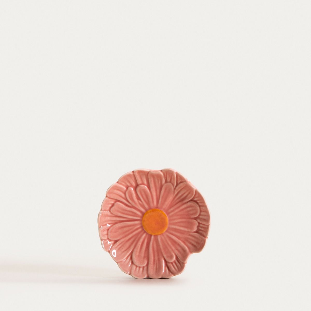 Talerz RASSET mały z kwiatem różowy 10 cm