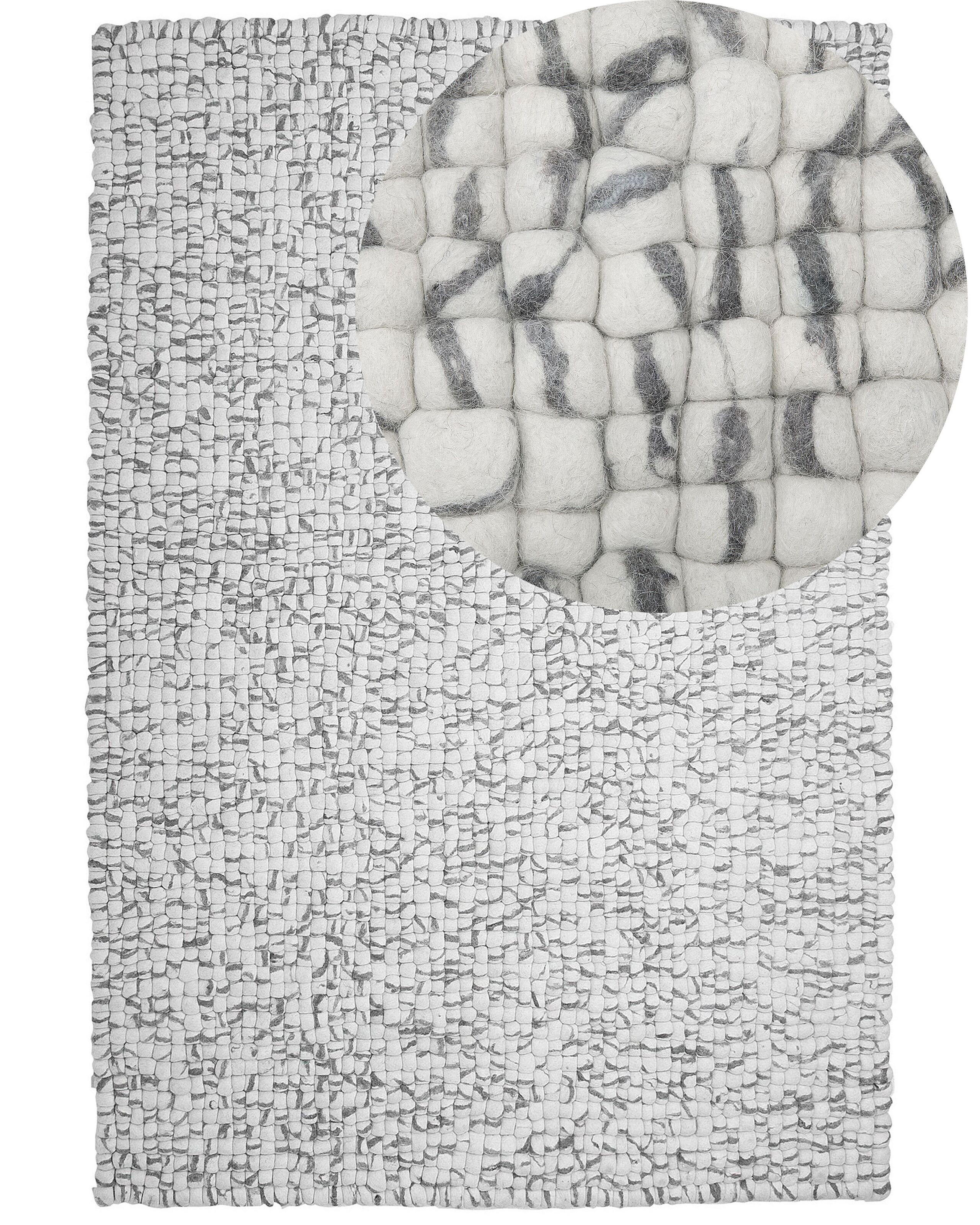 Dywan z kulek filcowych 160x230 cm szary