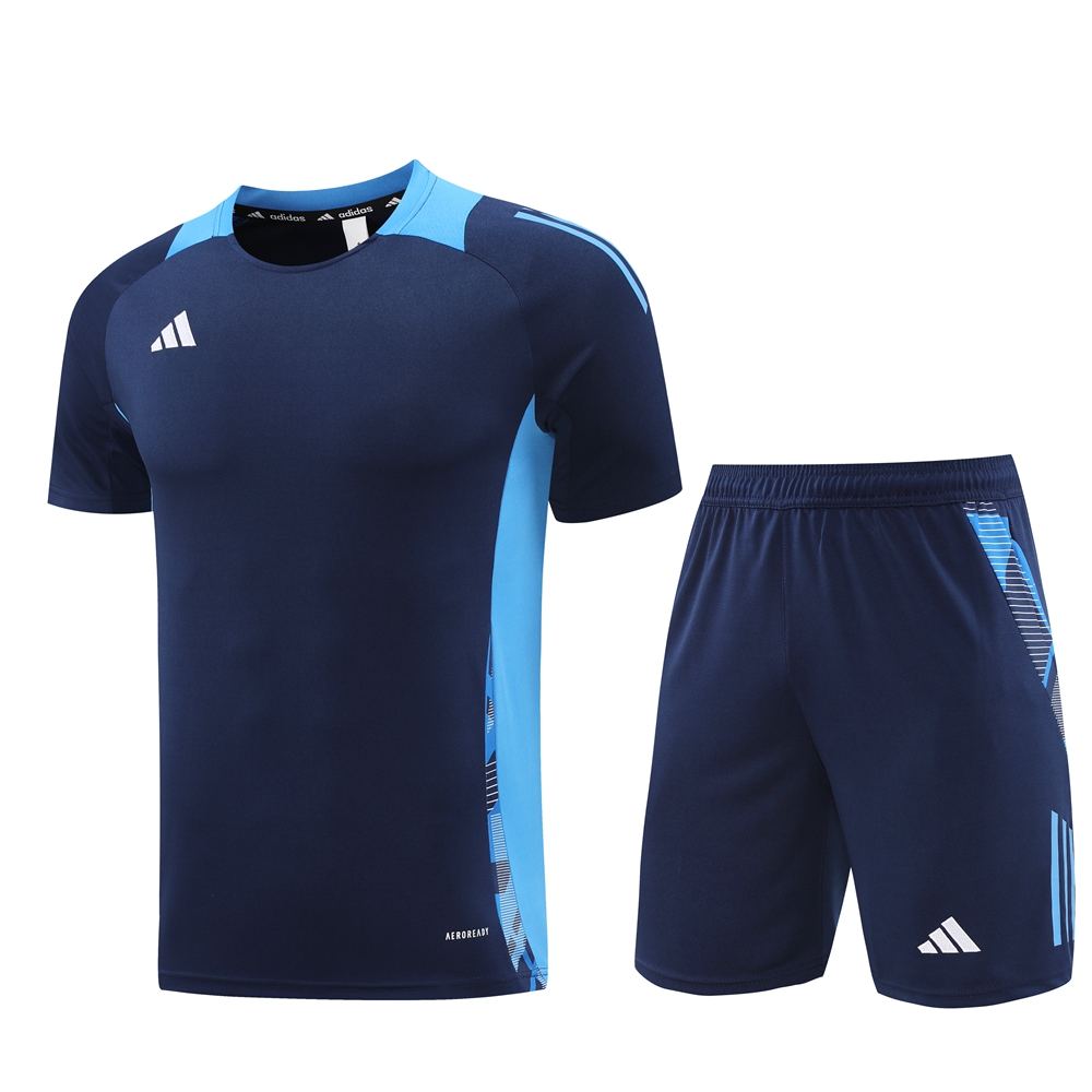 Adidas Short Sleeve Training Jersey Set - AD08- Black/Blue