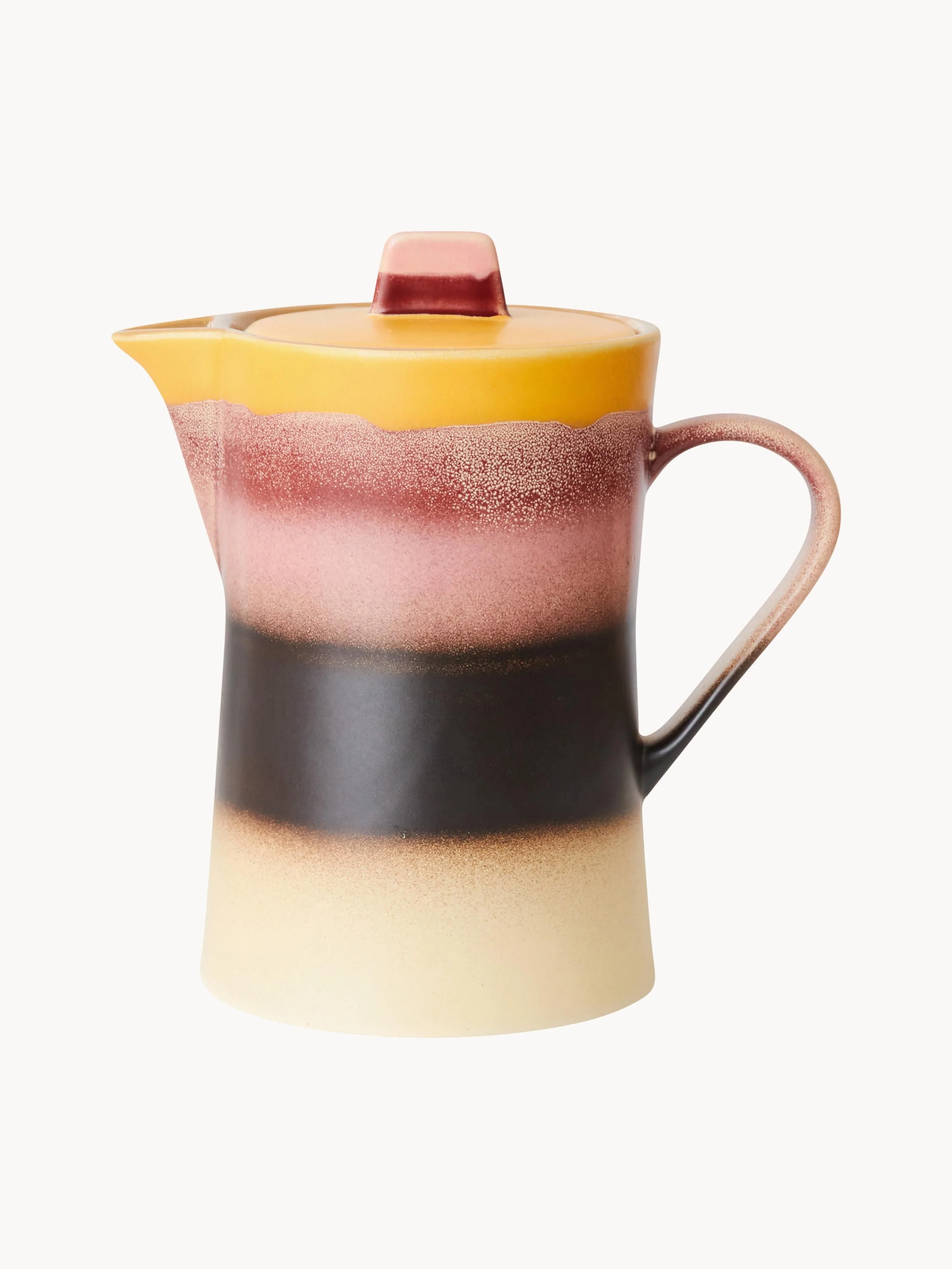 Handgefertigte Teekanne 70's mit Reaktivglasur, 1 L