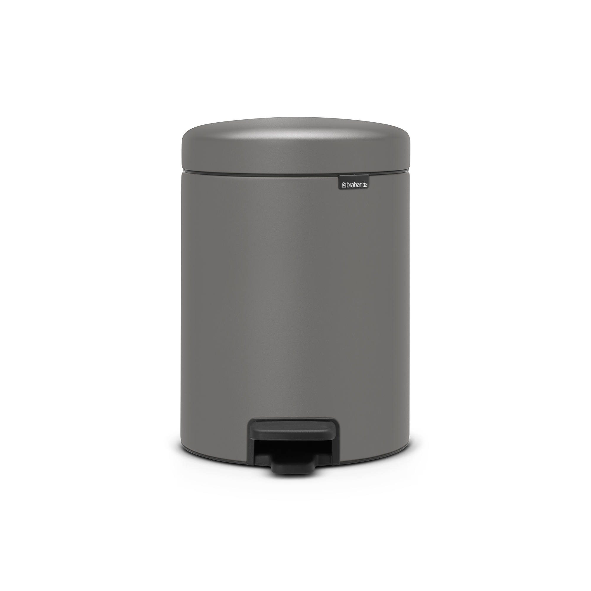 Brabantia NewIcon Pedaalemmer, 5 liter, kunststof binnenemmer - Mineral Concrete Grey