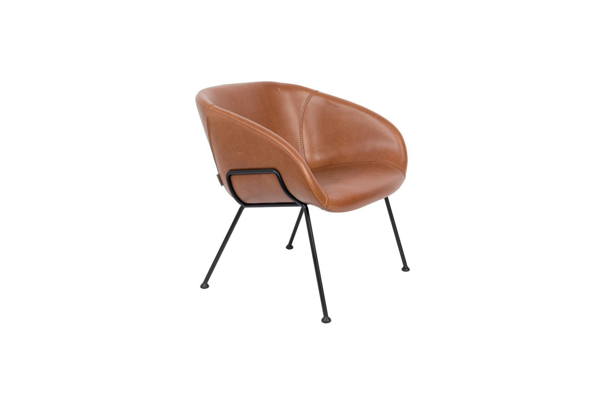 BAR VINTAGE - Fauteuil lounge en cuir marron