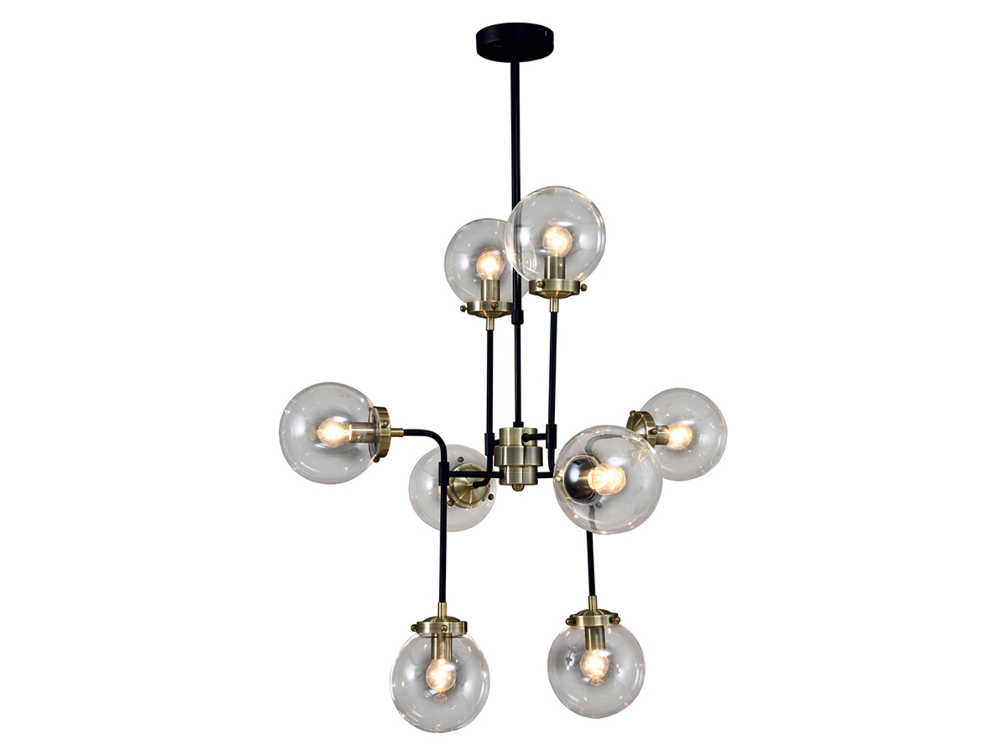 Lampa wisząca Odelia 8-punktowa stalowa czarna