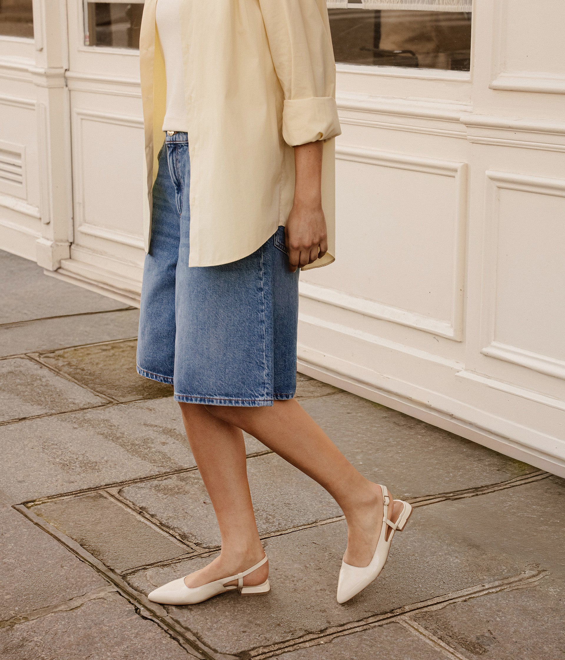 Ballerines slingback écrues Azura