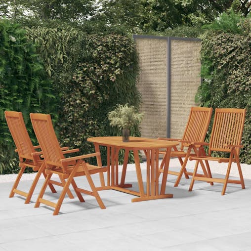 NNEVL Folding Garden Chairs 4 pcs Solid Wood Eucalyptus