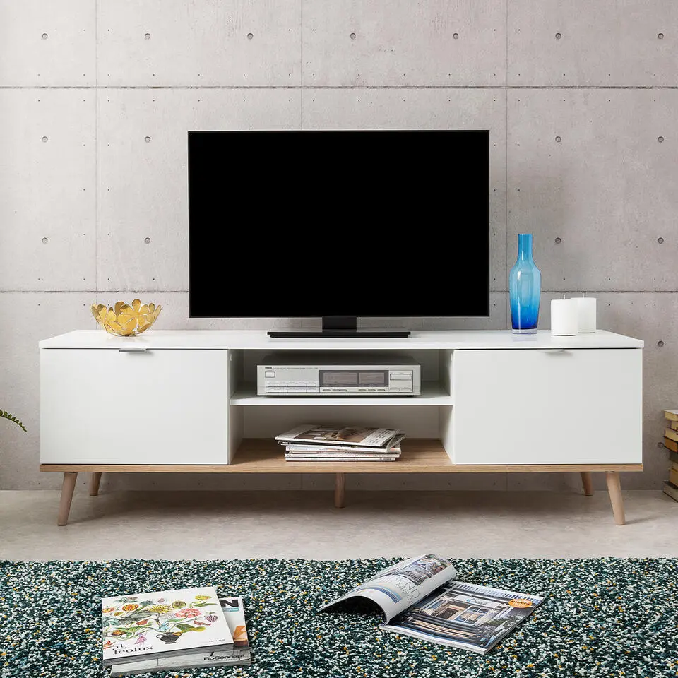 CALICOSY - TV-Meubel COPENHAGUE - Wit - 50x160x40 cm