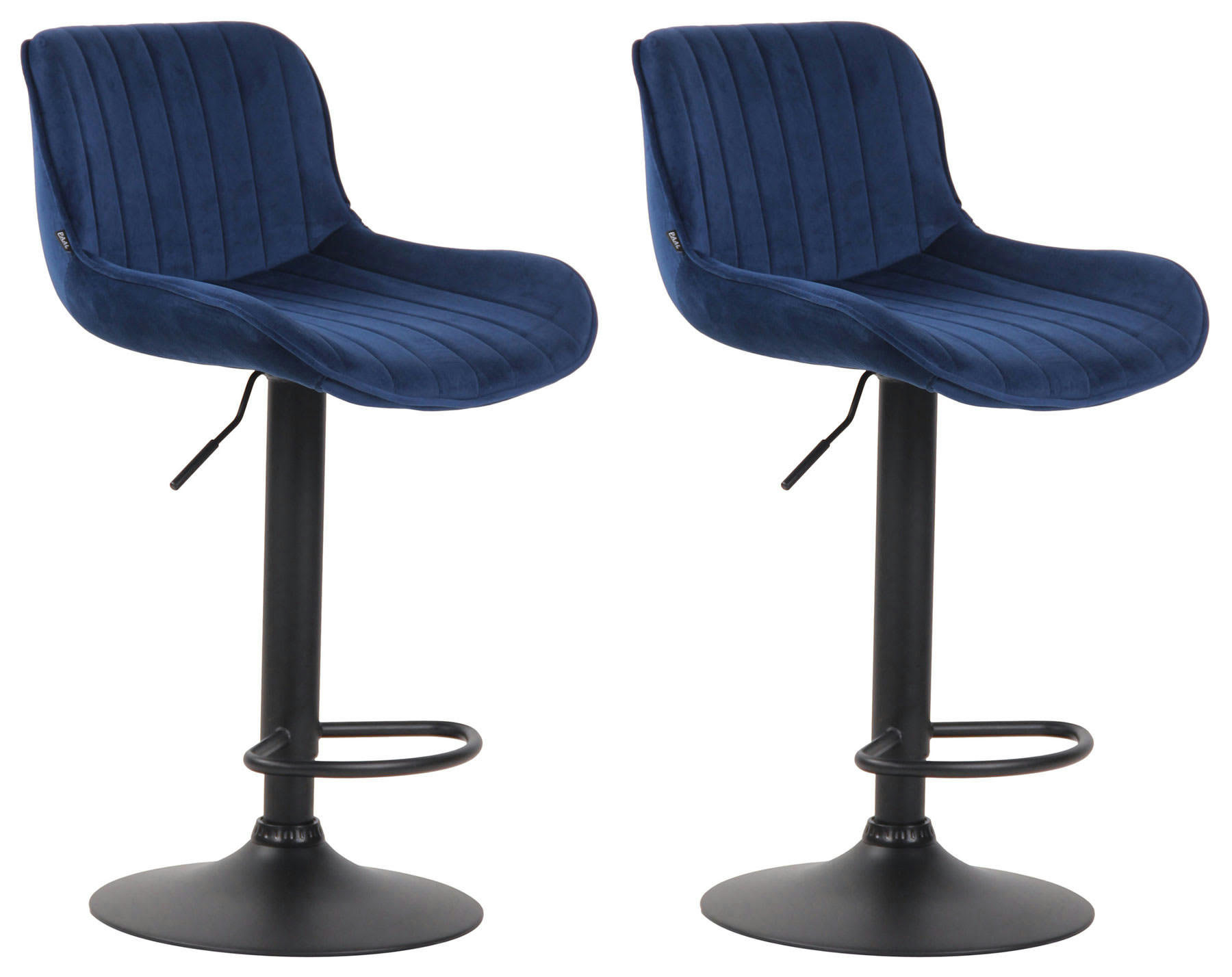 LENTINI - Lot de 2 tabourets de bar réglables en velours Bleu