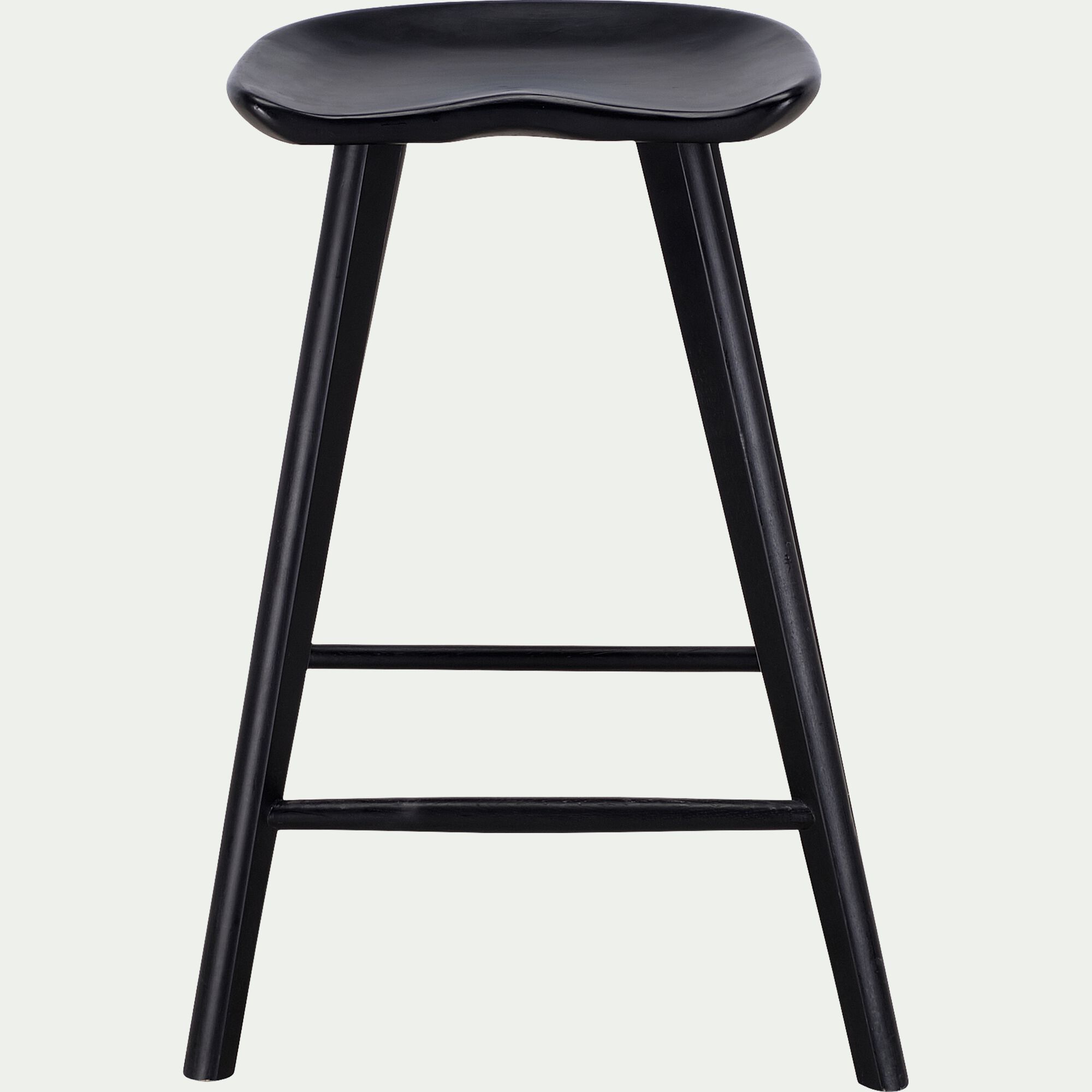 KOA - Tabouret haut en chêne massif H66cm - noir