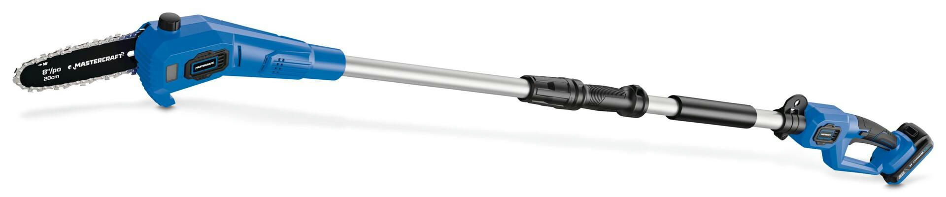 Mastercraft 20V Lithium-ion Cordless Pole Saw with 2.0Ah PWR POD Battery, 8-in
