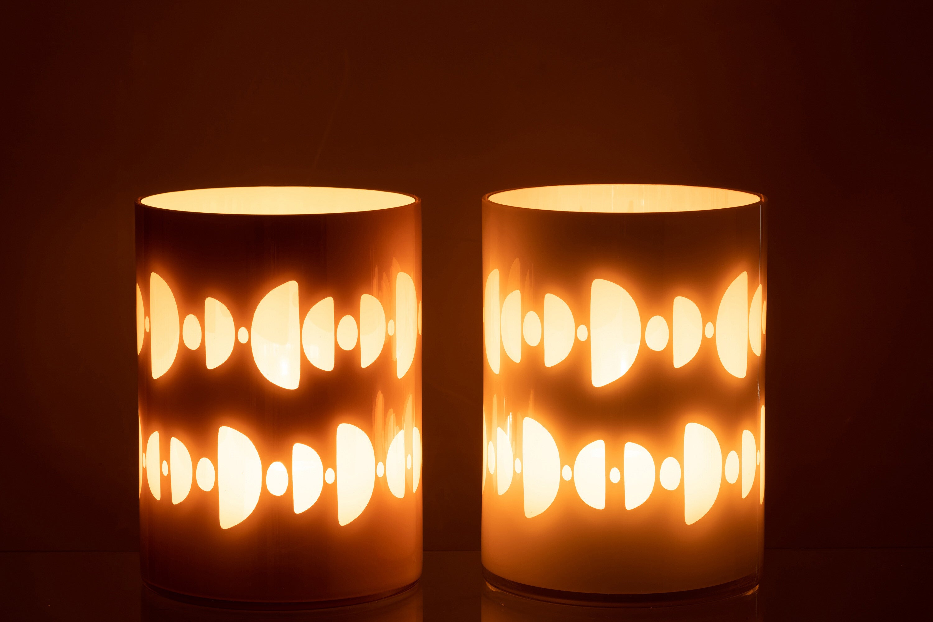 J-Line windlicht Halve Maan - glas - mix - large - 2 stuks
