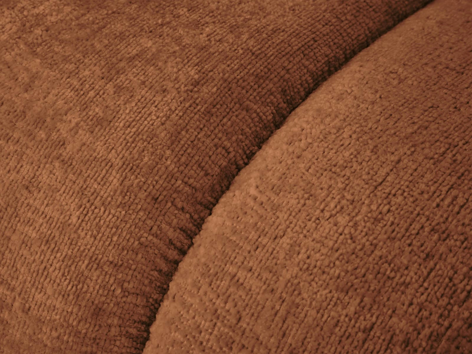 LUPINE - Pouf 1 place en tissu chenille cuivre