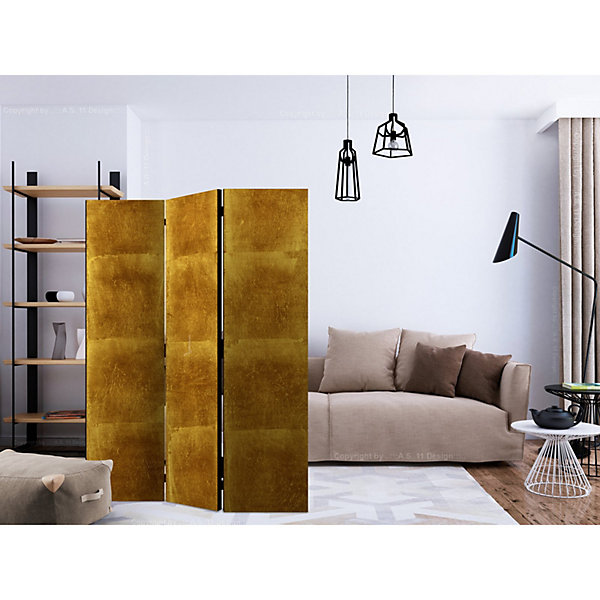 Paravent 3 Volets Golden Cage - élégance et Intimité 135 x 172 cm Or
