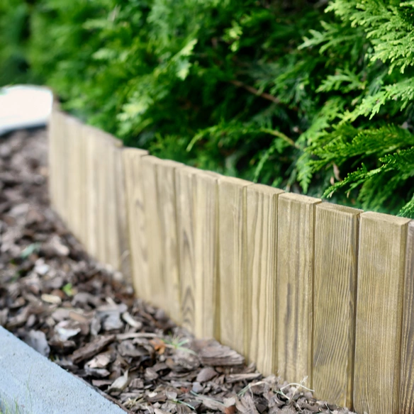 Beeteinfassung, Rollborder II Gartenzaun 200x10 cm Unbehandelt Kiefernholz Rollzaun