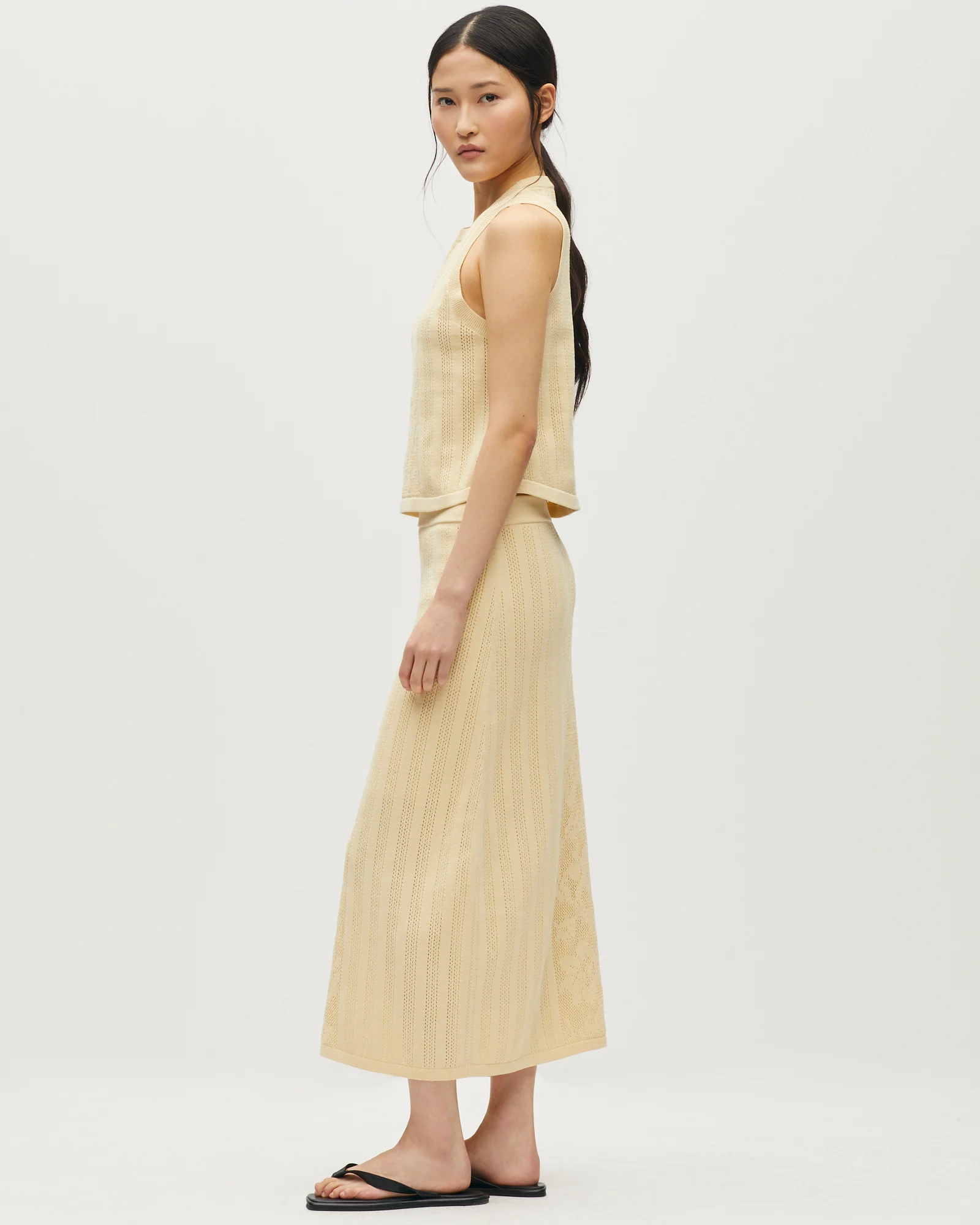 Jupe longue en coton crochet