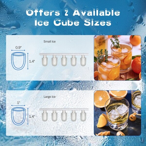 Countertop Ice Maker 26.5lbs/Day with Self-Cleaning Function and Flip Lid - 9.5" x 14" x 13" (L x W x H)