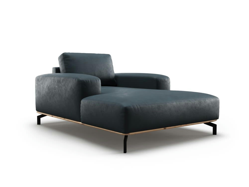 MARC - Méridienne 1 place en cuir bleu