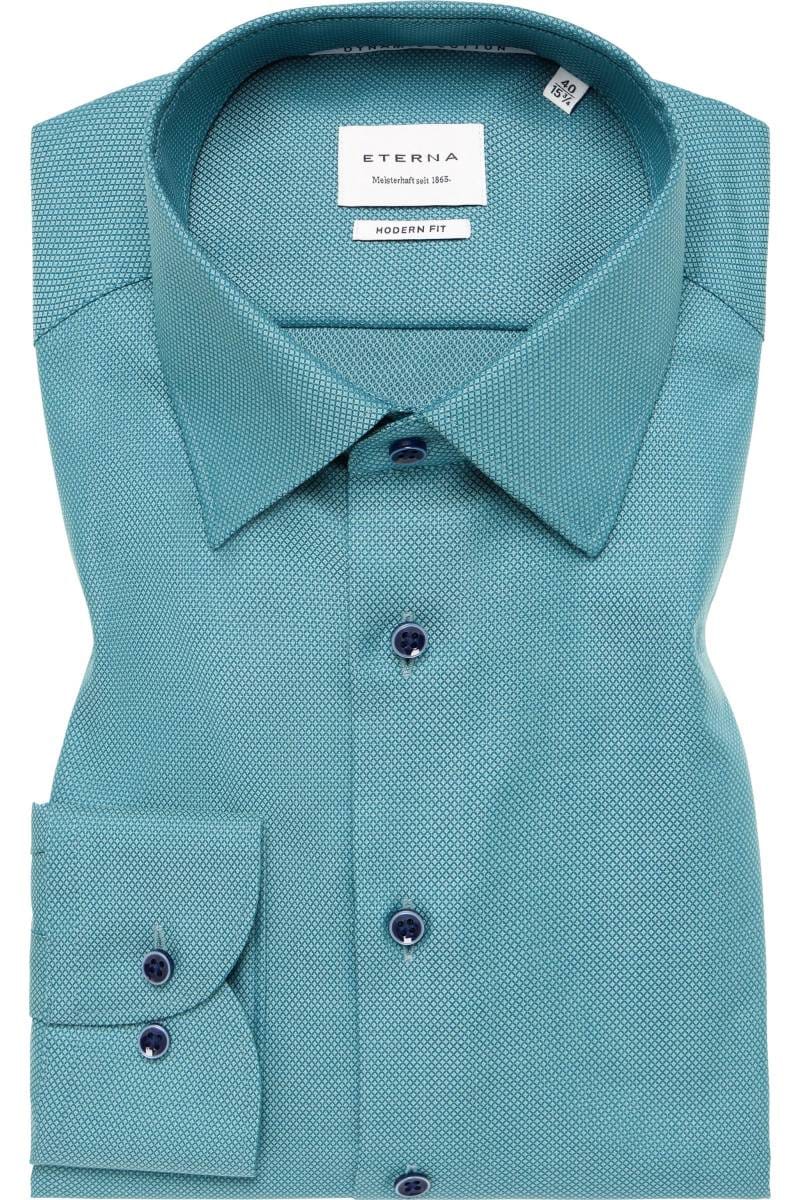 ETERNA Dynamic Cotton Modern Fit Hemd dunkelgrün, Strukturiert