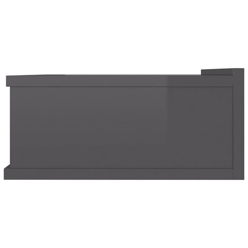NNEVL Floating Nightstands 2 pcs High Gloss Grey 40x30x15 cm Chipboard