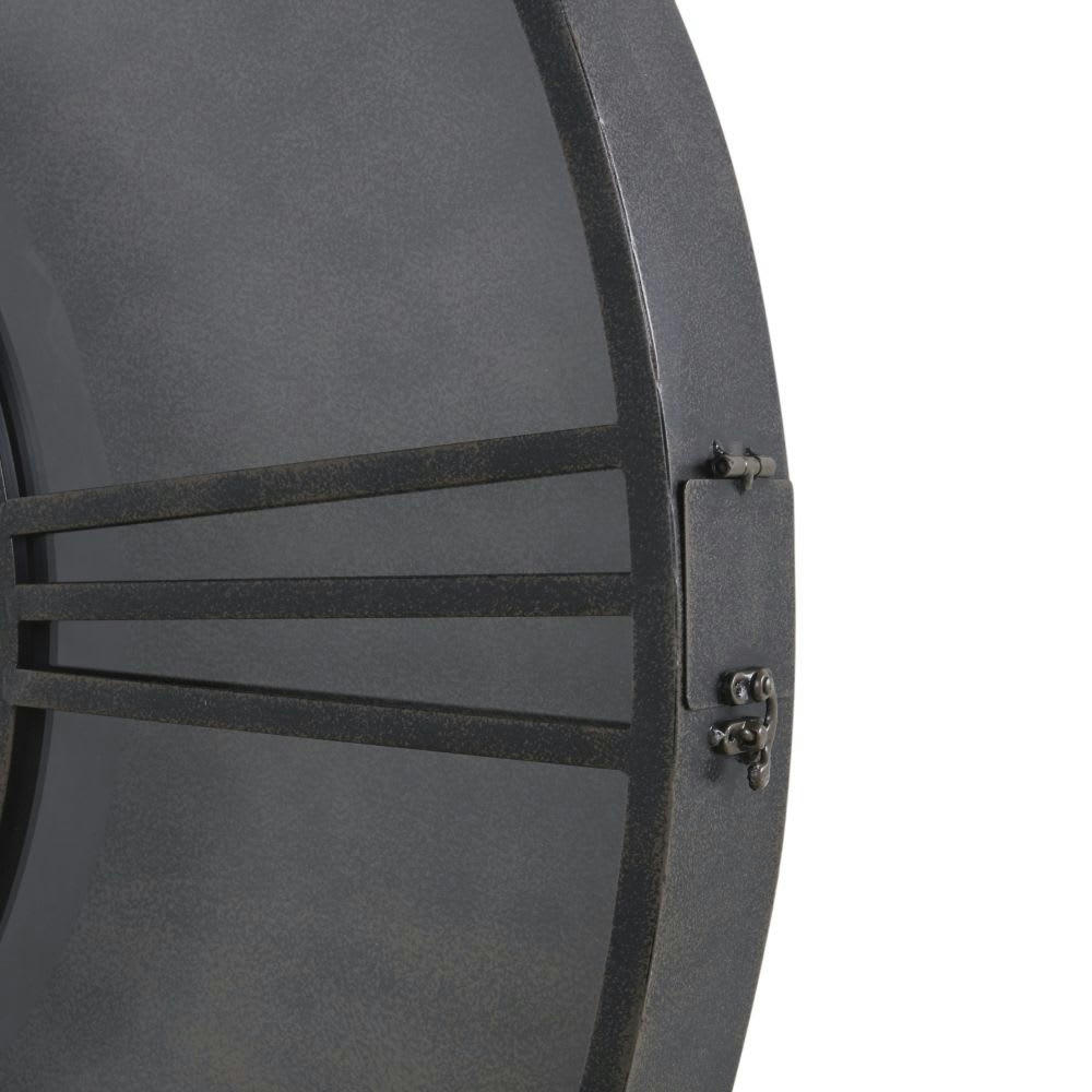 DETROIT - Horloge murale en verre et métal noir avec bouchon de liège D91