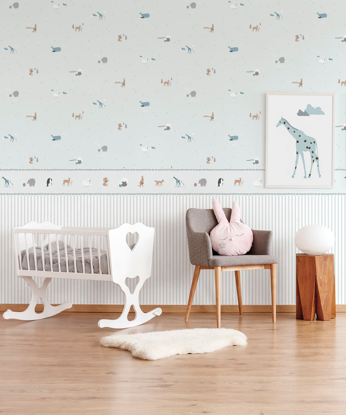 Sanders & Sanders zelfklevende behangrand dieren lichtgroen - 500 x 16 cm - 640334