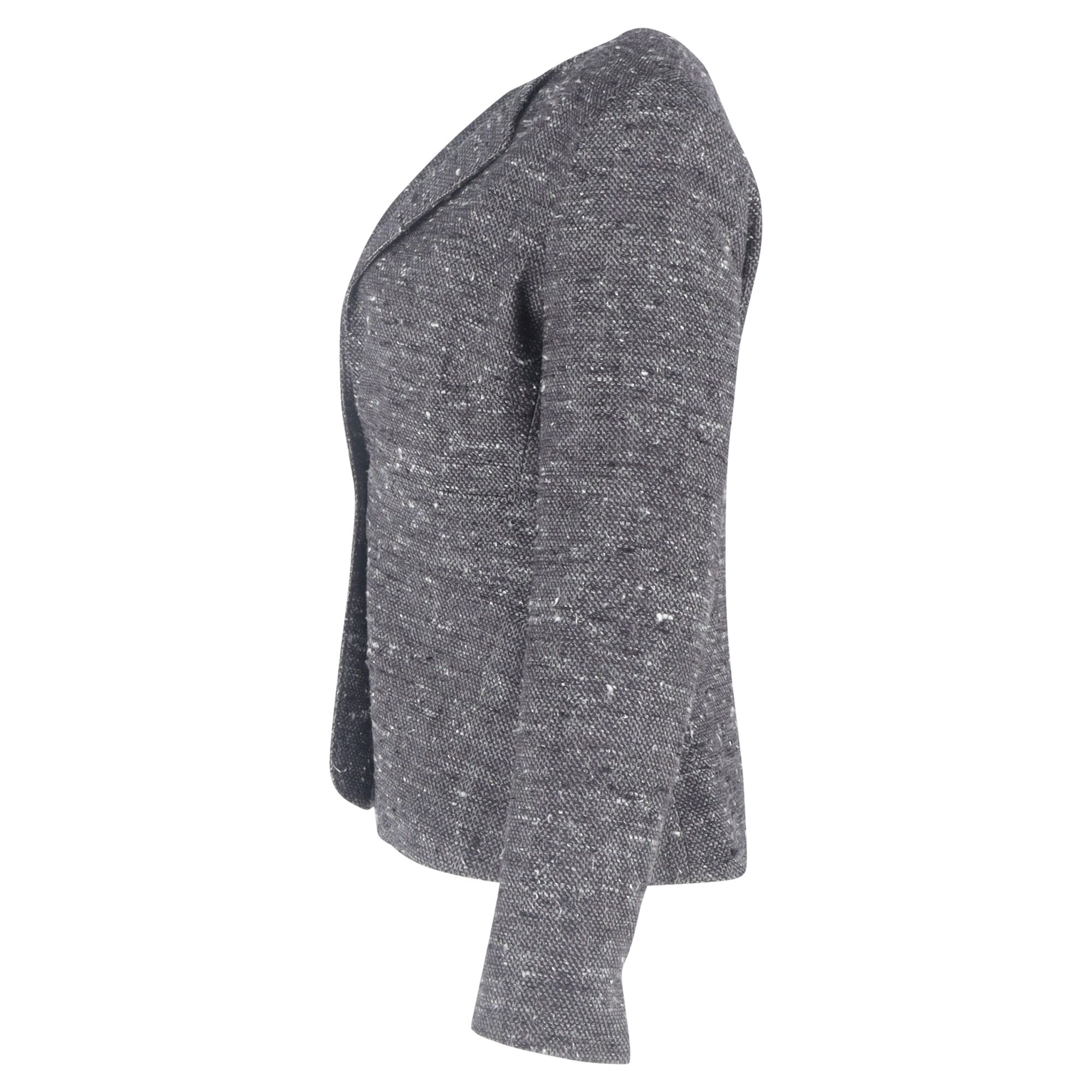 Max Mara Preloved Single-Breasted Tweed Blazer in Grey Wool