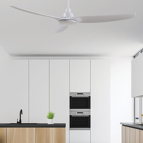 Fanelite - Ventilateur de plafond 132 cm blanc FANDC52LN - Moteur DC 18W - LED 20W dimmable 3 couleurs - 3 pales - Silencieux