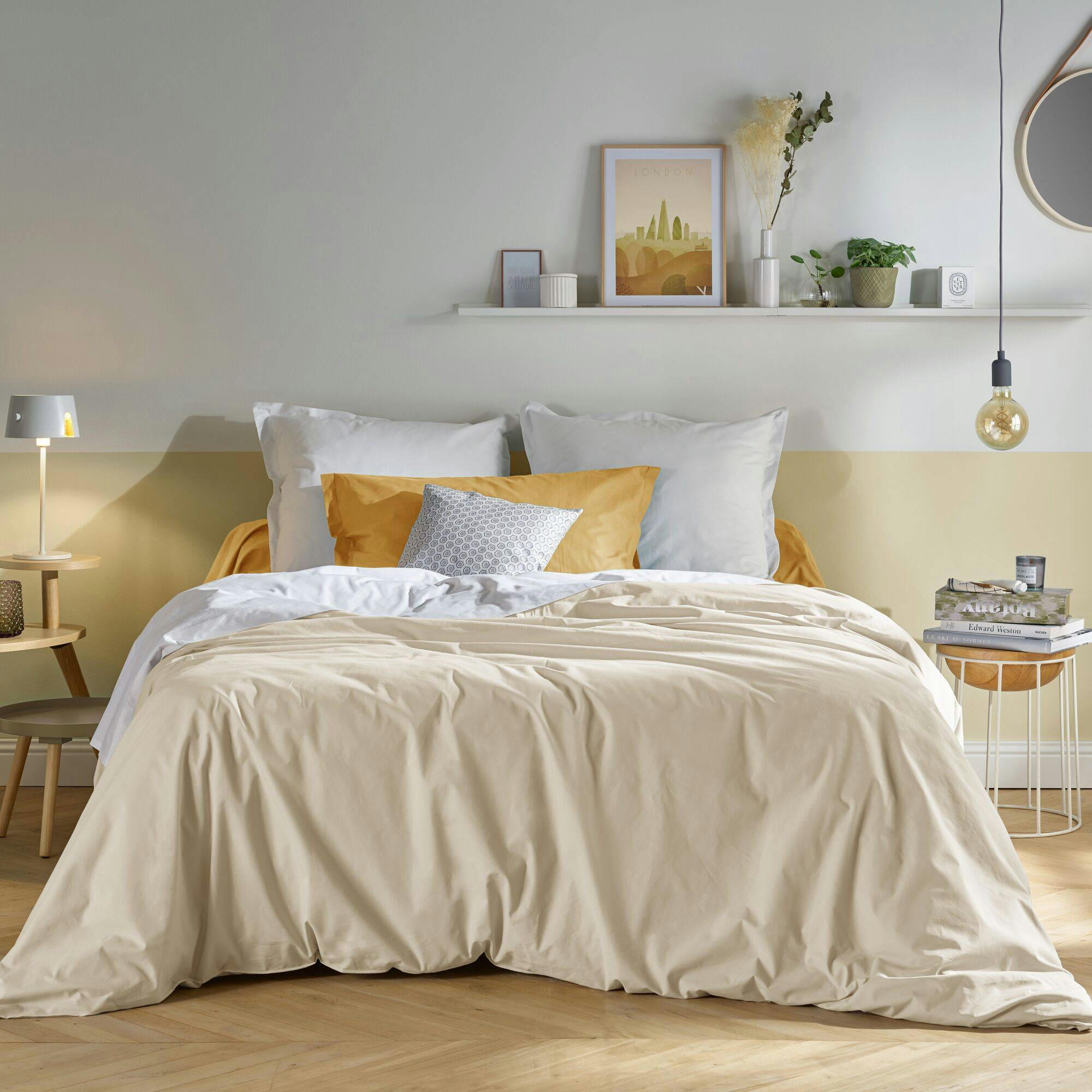 FIL & SENS - Drap housse coton bio lin 160 x 200 cm