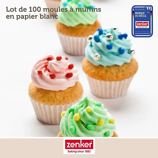 Lot de 100 moules à muffin en papier 7 cm Zenker Smart Pastry