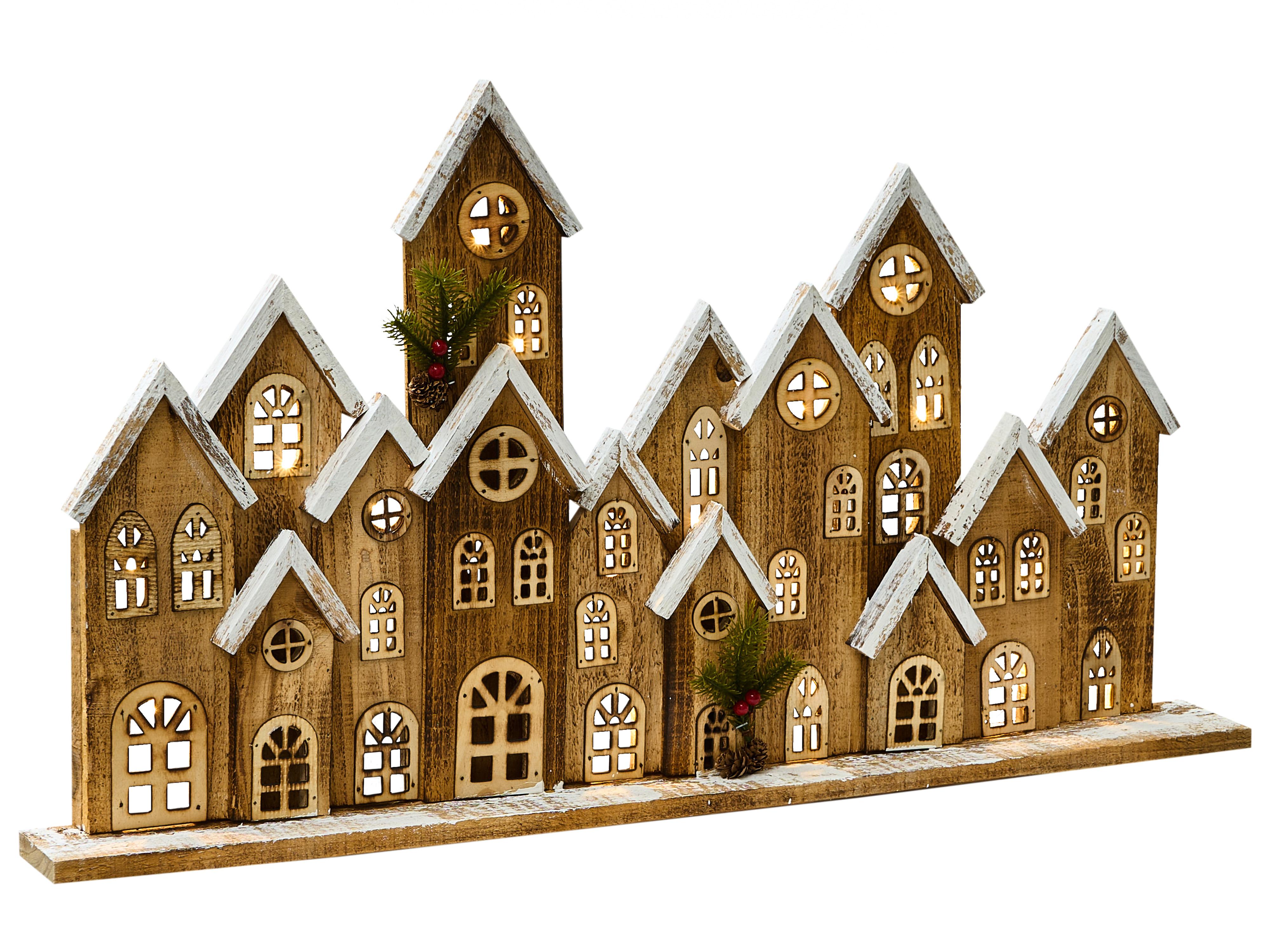 Christmas Decoration LED MALLOS House 45 cm Brown
