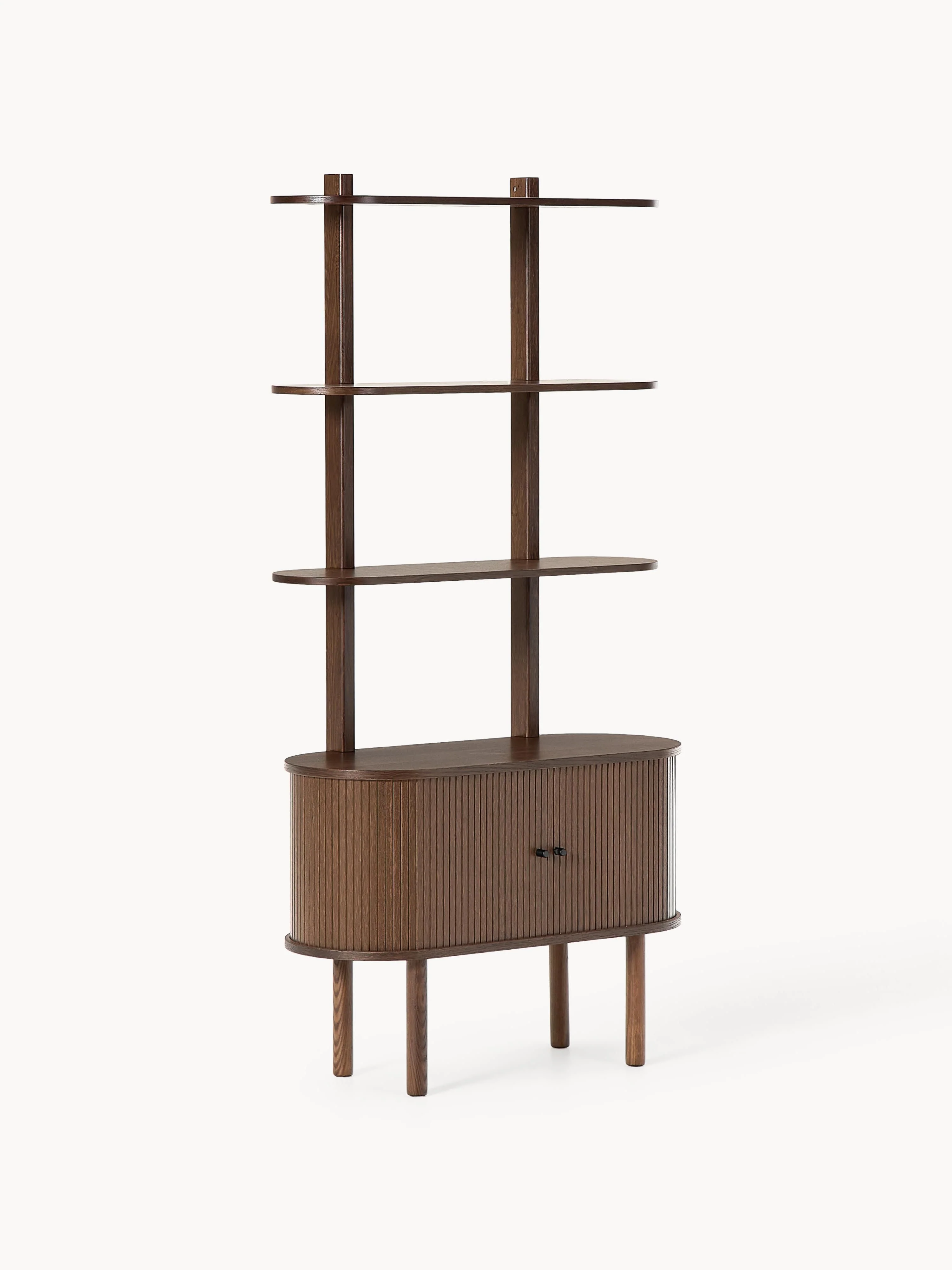 Schmales Regal Calary mit geriffelter Front