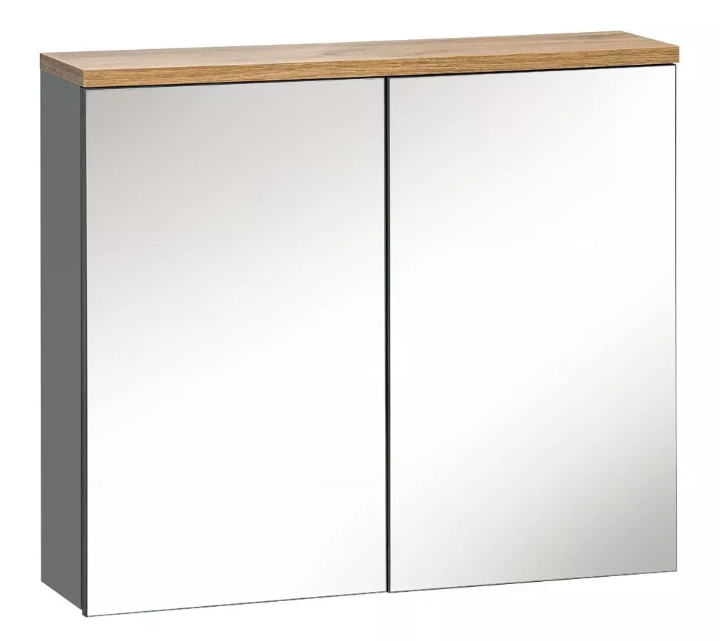 Szafka z lustrem grafit 80 cm - Maeno