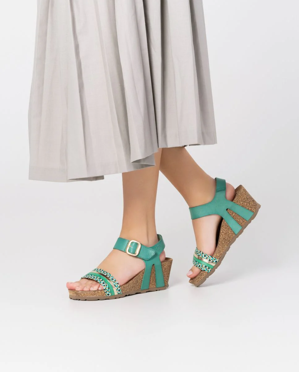 Sandalia cuña Cadiz 306 azul
