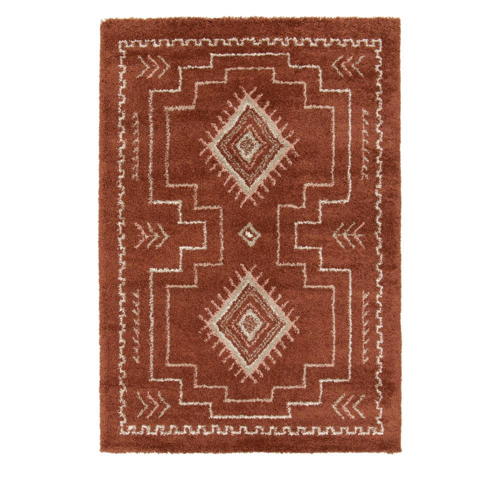 OLIE I - Tapis d'inspiration berbère rouille 160x230 cm