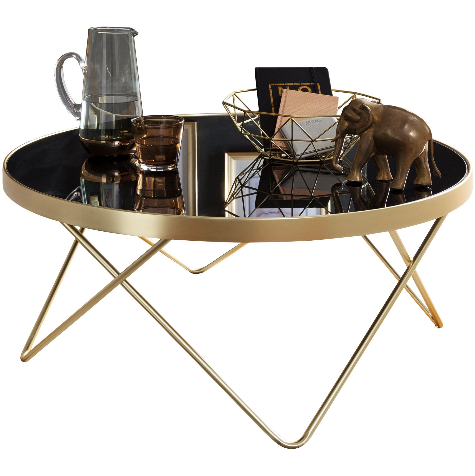 FineBuy Stolik kawowy metal czarny