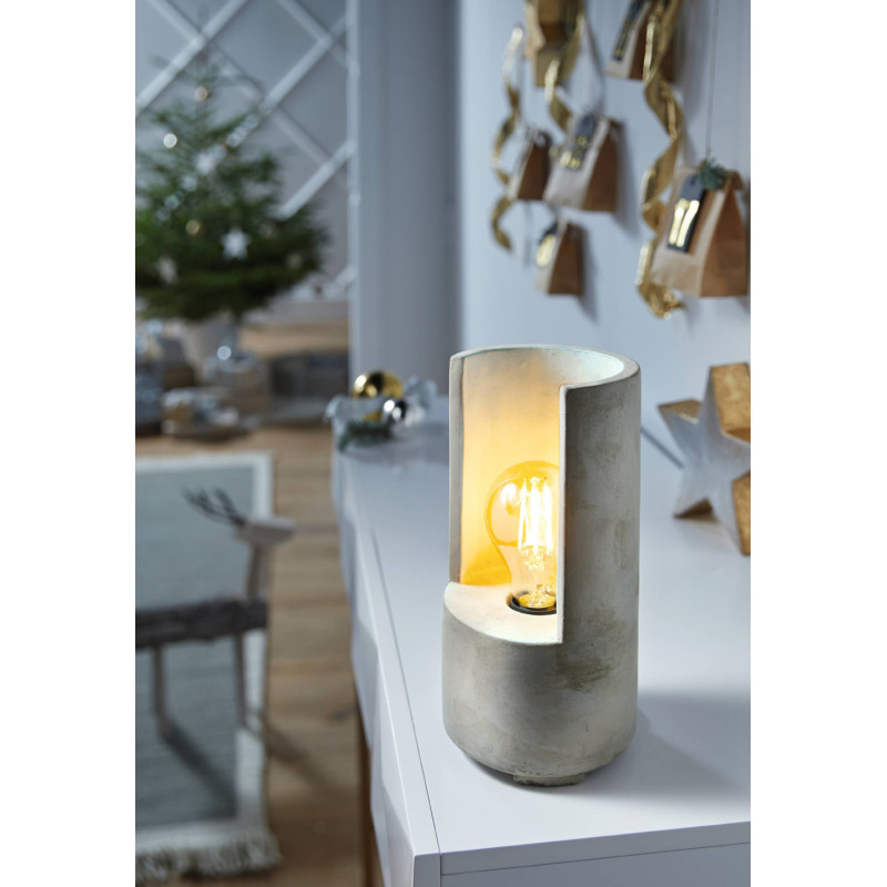 Lampe de table Lynton grise Ø 14 cm E27 60 W EGLO