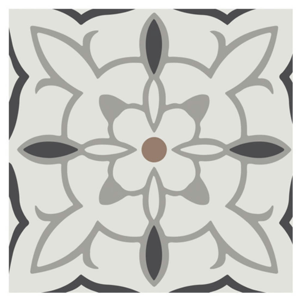 - 6 stickers carreaux de ciment taupe 15 x 15 cm