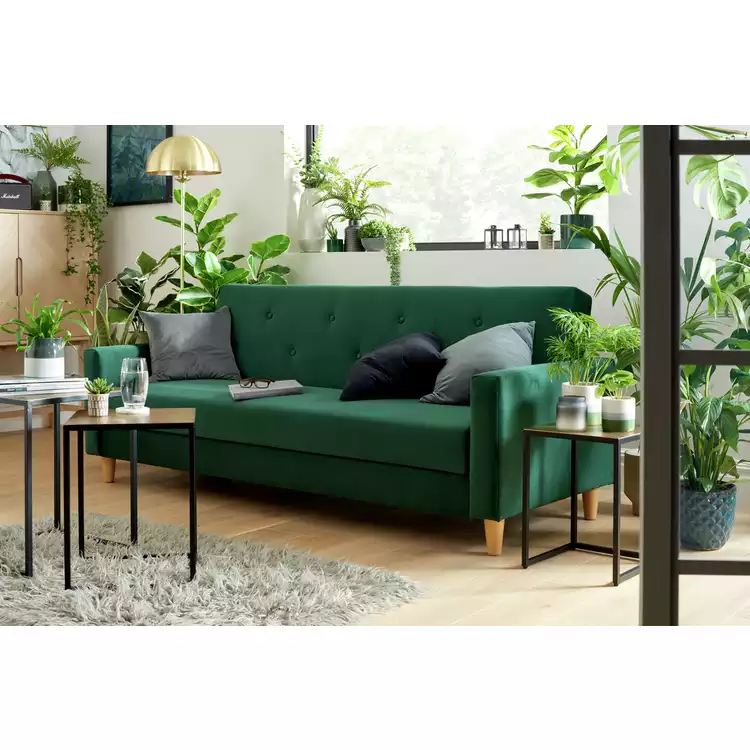 Habitat Brooks Fabric 3 Seater Clic Clac Sofa Bed - Green