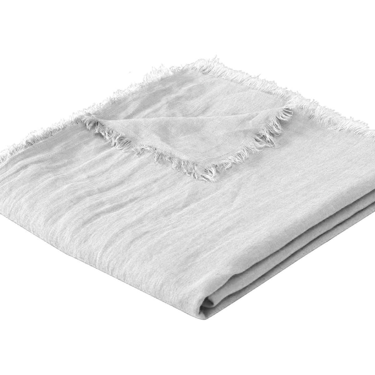 HORTENSE - Jeté de lit grand modèle lin lavé  180x260 blanc