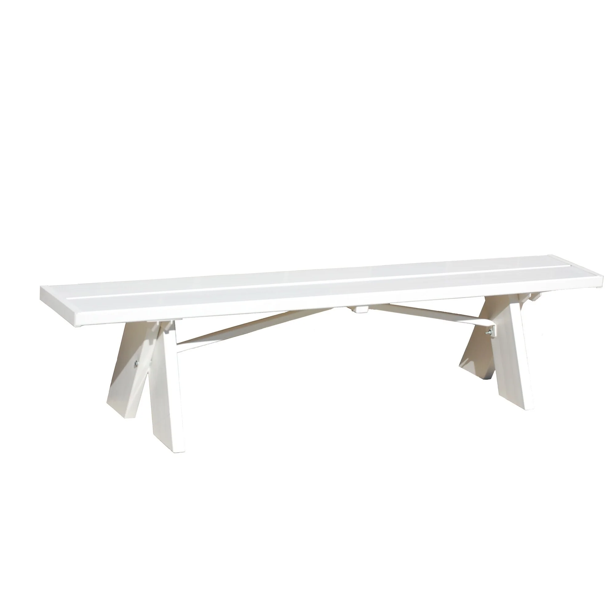 DuraTrel Selena 6' White Vinyl Backless Bench