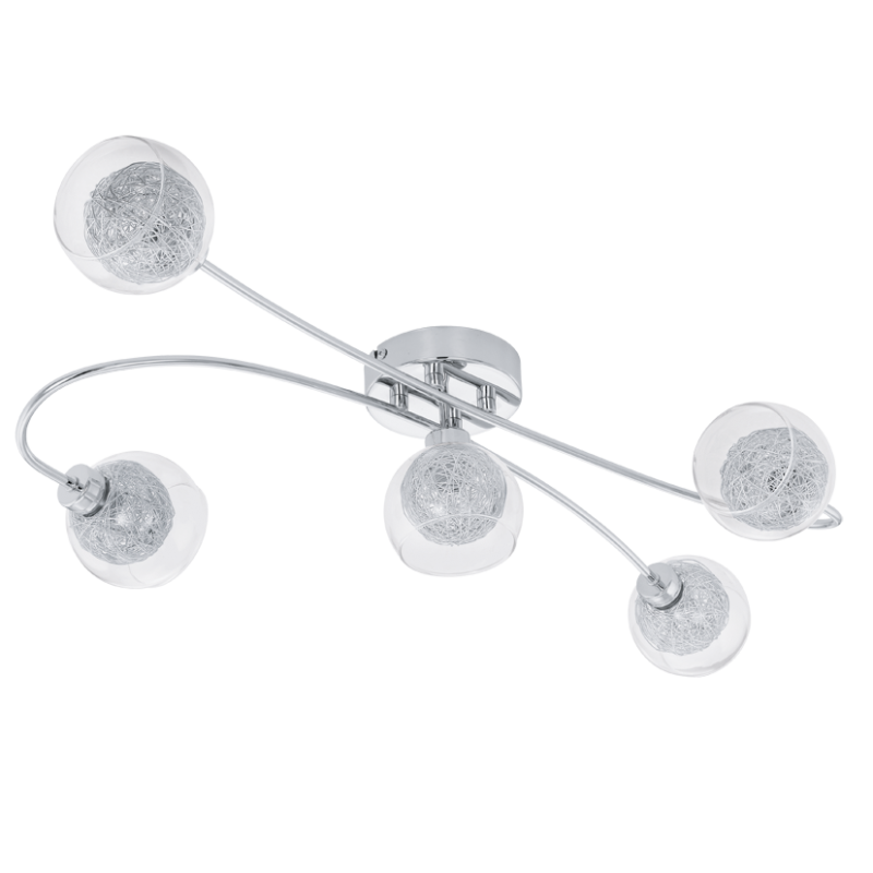 Plafonnier Oviedo arc G9 chrome 5 x 33 W EGLO