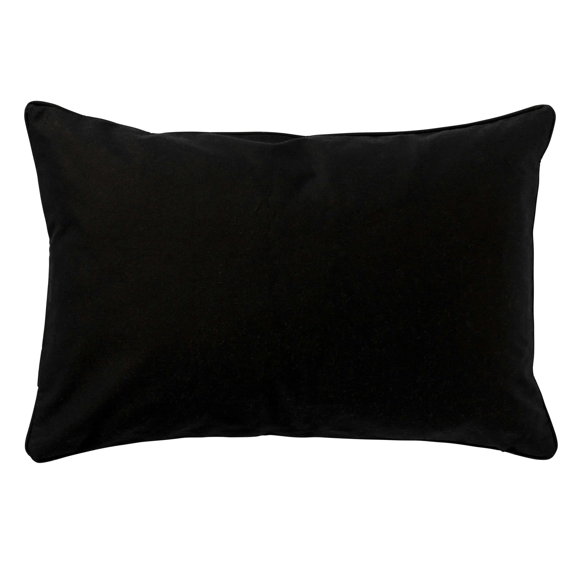 - Coussin noir - 40x60 cm - avec motif géométrique